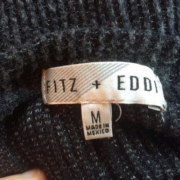 Fitz + Eddi Charcoal Gray Cropped Long Sleeve Boxy Popover Top Size Medium - Picture 3 of 5